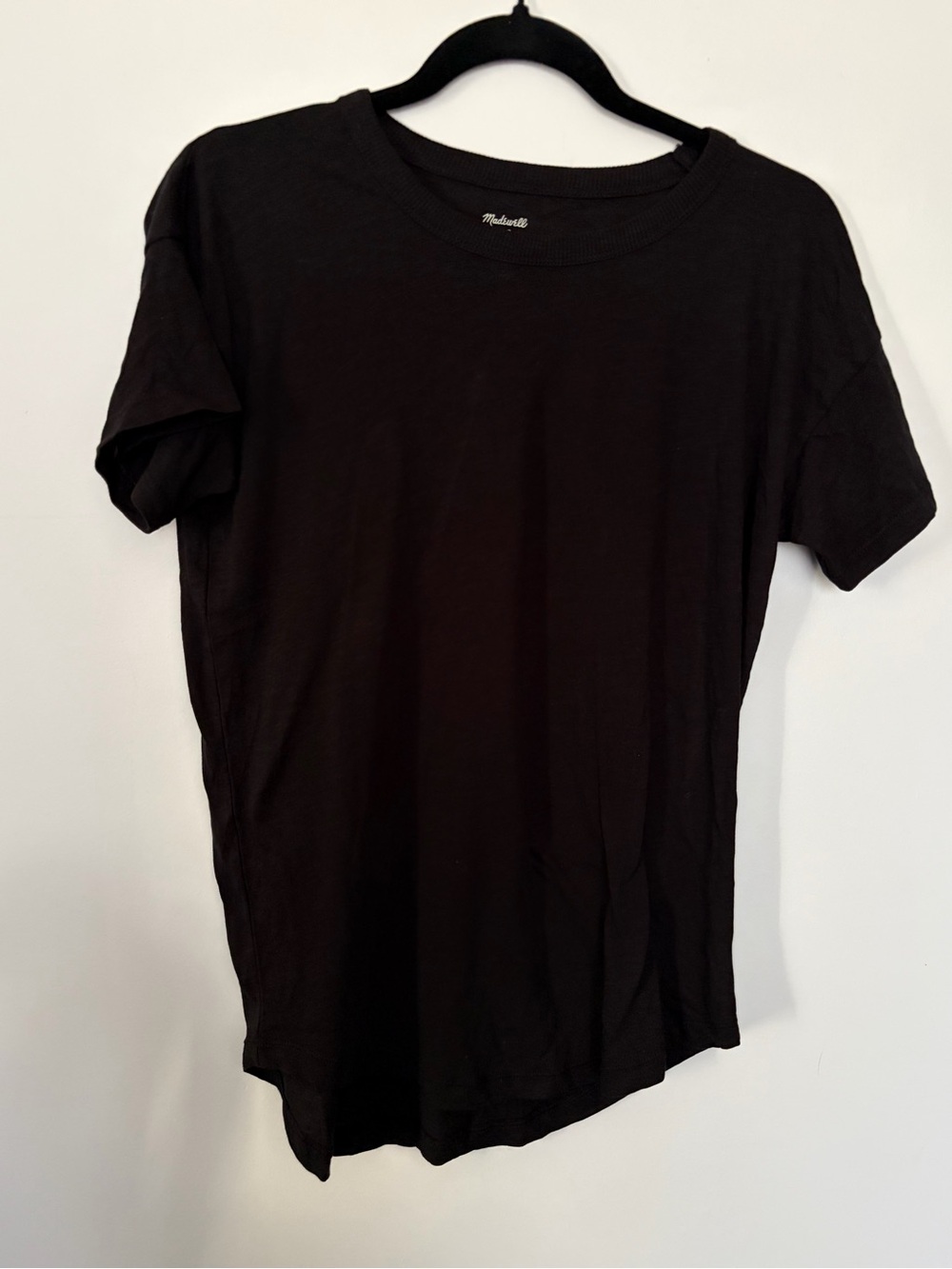 Madewell Cotton Black Crew Neck Tee - Small